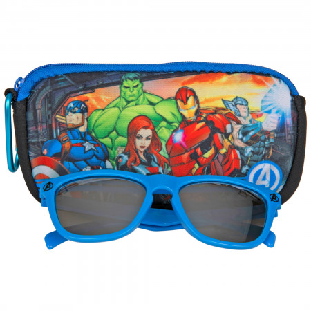 Marvel Comics Avengers Kids Sunglasses with Carabiner Pouch